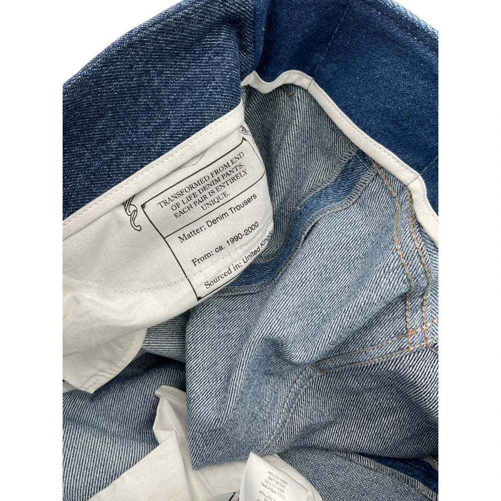 Marine Serre Patchwork Blue Moonogram Belted Denim Skirt Size 40 - Picture 6 of 7